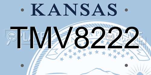 TMV8222 Kansas License Plate