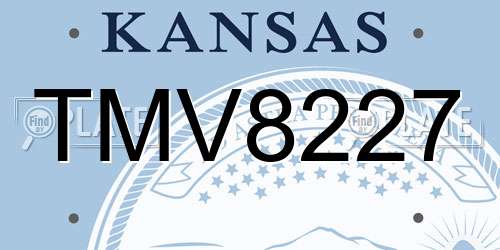 TMV8227 Kansas License Plate