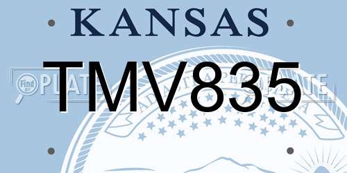 TMV835 Kansas License Plate
