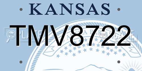 TMV8722 Kansas License Plate