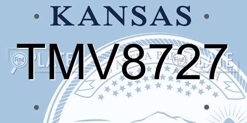 TMV8727 Kansas License Plate