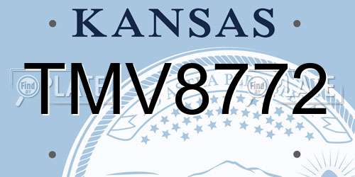 TMV8772 Kansas License Plate
