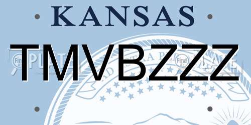 TMVBZZZ Kansas License Plate