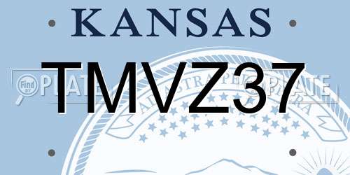 TMVZ37 Kansas License Plate