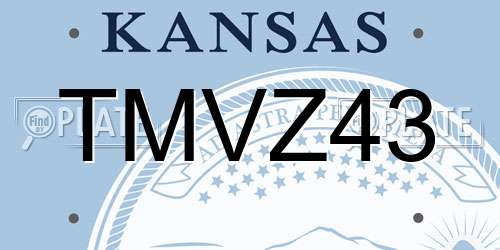 TMVZ43 Kansas License Plate