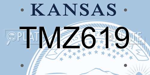 TMZ619 Kansas License Plate