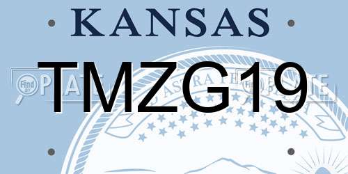TMZG19 Kansas License Plate