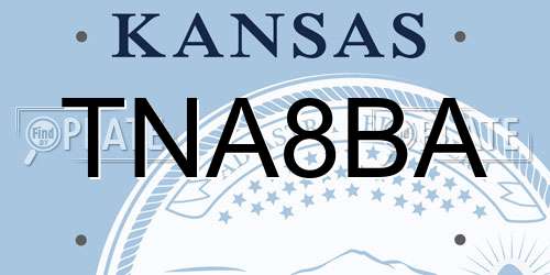 TNA8BA Kansas License Plate