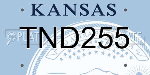 TND255 Kansas License Plate