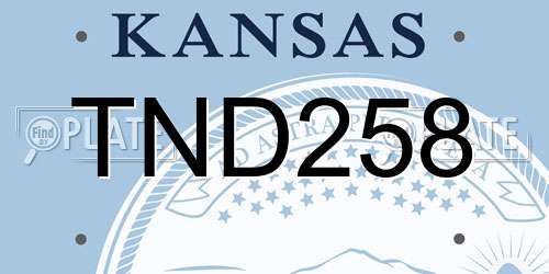 TND258 Kansas License Plate