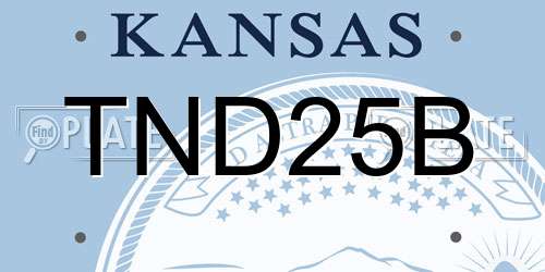 TND25B Kansas License Plate