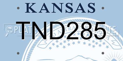 TND285 Kansas License Plate
