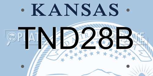 TND28B Kansas License Plate