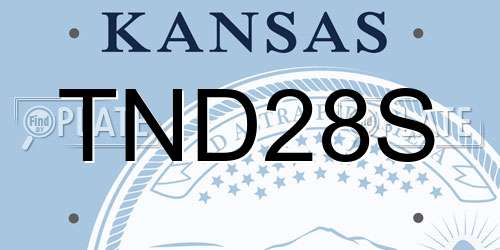 TND28S Kansas License Plate