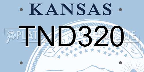 TND320 Kansas License Plate