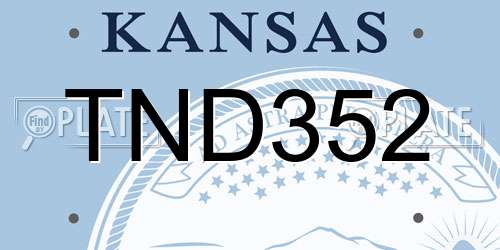 TND352 Kansas License Plate
