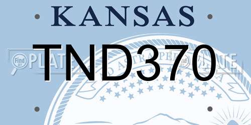 TND370 Kansas License Plate