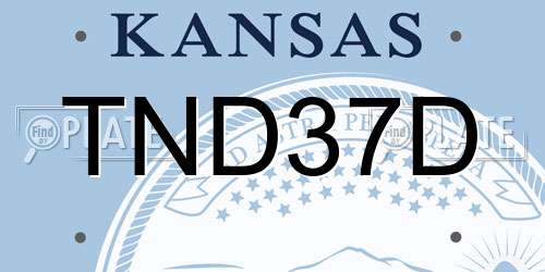 TND37D Kansas License Plate