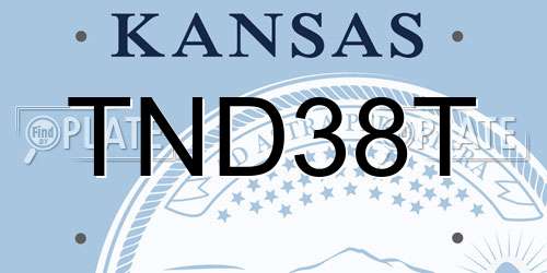 TND38T Kansas License Plate