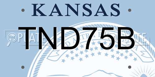 TND75B Kansas License Plate