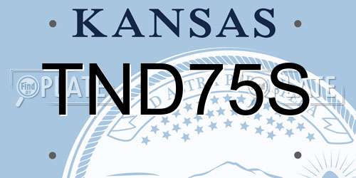 TND75S Kansas License Plate