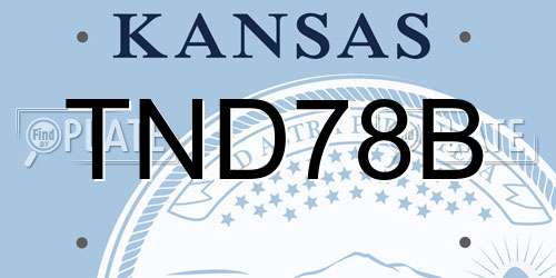 TND78B Kansas License Plate