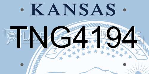 TNG4194 Kansas License Plate