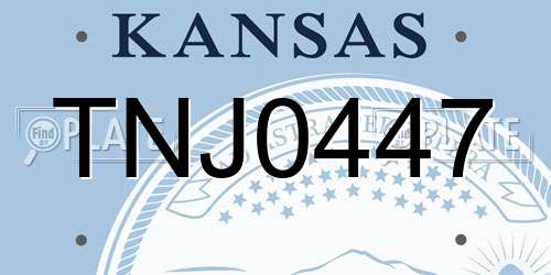 TNJ0447 Kansas License Plate