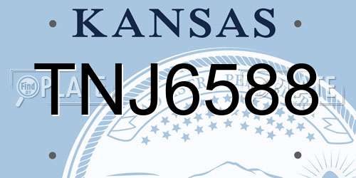 TNJ6588 Kansas License Plate
