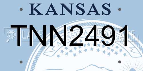 TNN2491 Kansas License Plate