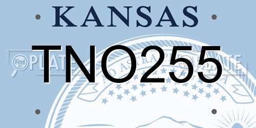TNO255 Kansas License Plate