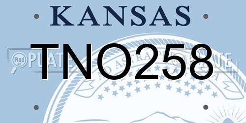 TNO258 Kansas License Plate