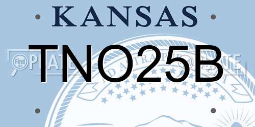 TNO25B Kansas License Plate