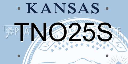 TNO25S Kansas License Plate