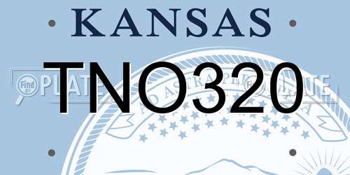 TNO320 Kansas License Plate