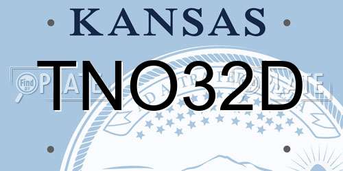 TNO32D Kansas License Plate