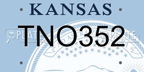 TNO352 Kansas License Plate