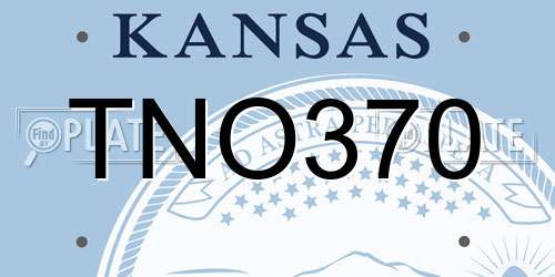TNO370 Kansas License Plate