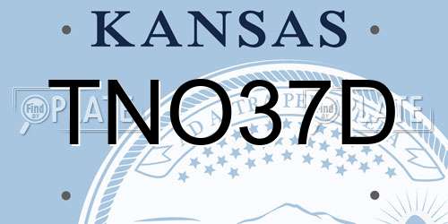 TNO37D Kansas License Plate