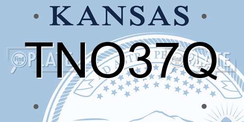 TNO37Q Kansas License Plate