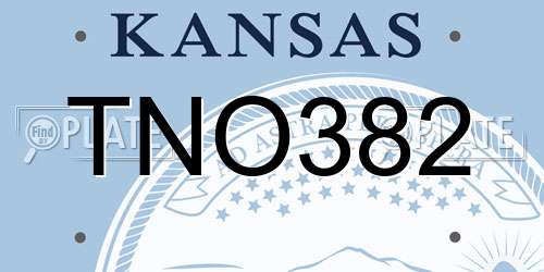 TNO382 Kansas License Plate