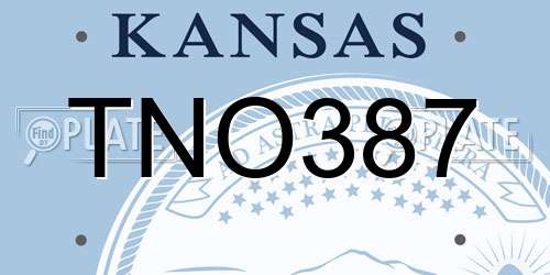 TNO387 Kansas License Plate