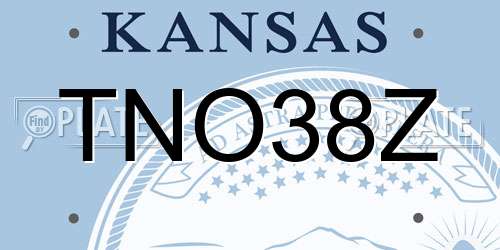 TNO38Z Kansas License Plate