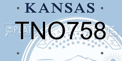 TNO758 Kansas License Plate