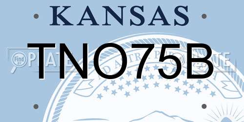 TNO75B Kansas License Plate