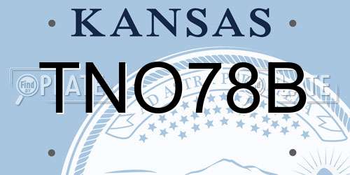 TNO78B Kansas License Plate