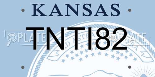 TNTI82 Kansas License Plate