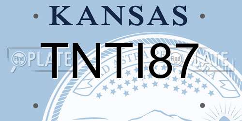 TNTI87 Kansas License Plate