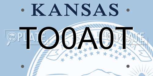 TO0A0T Kansas License Plate