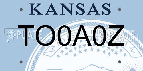 TO0A0Z Kansas License Plate